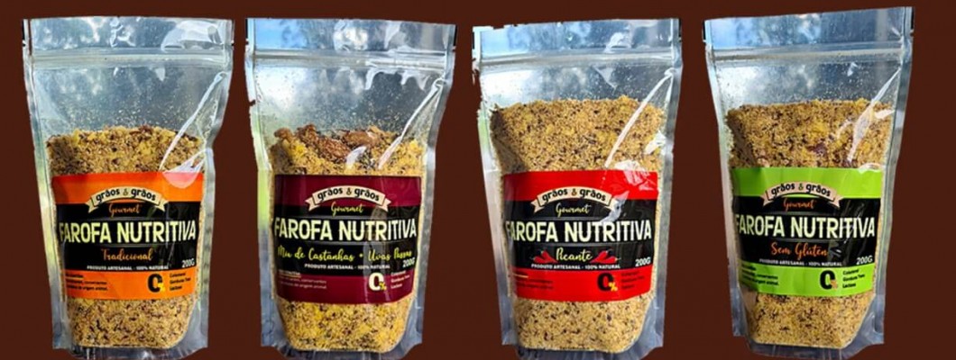 Novos Pouches da Farofa Nutritiva Grãos & Grãos